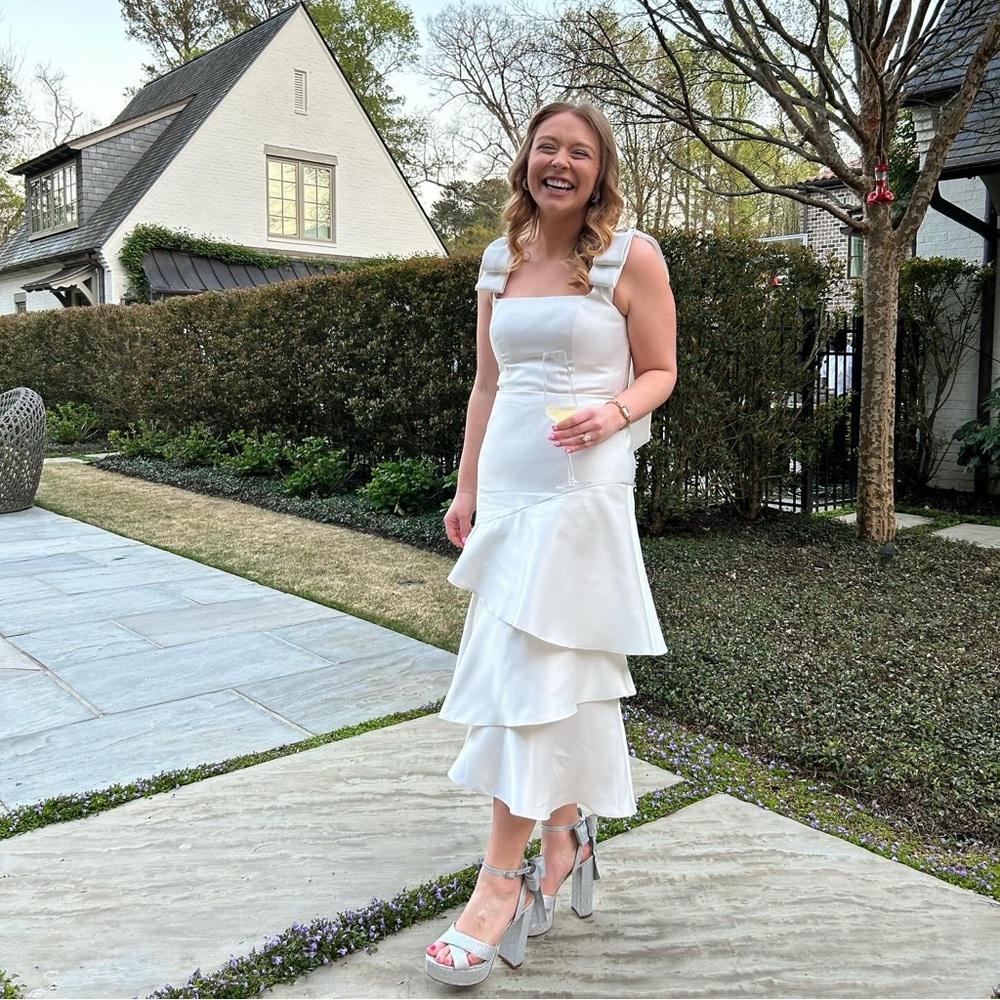 DESSY COLLECTION GIGI · STYLE 3127 · SATIN TWILL SIZE 6  COLOR IVORY